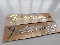 GOLD+SILVER HEADSTOCK SELF-ADHESIVE METAL STICKER FOR FENDER TELE CUSTOM GUITAR