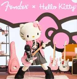 LIMITED EDITION HELLO KITTY 50TH ANNIVERSARY SQUARE FENDER COLLABORATION ELECTRI