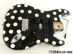 FENDER BUDDY GUY STRATOCASTER STRAT BODY + HARDWARE, GUITAR BLACK POLKA DOT