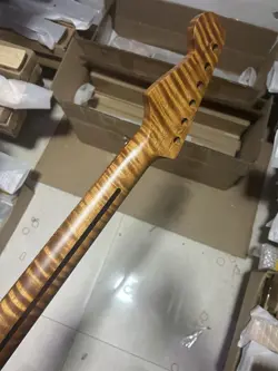 AAAA ROASTED FLAME MAPLE 22 FRET FENDER STRAT ELECTRIC GUITAR NECK REPLACEMENT