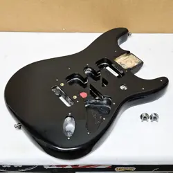 2003 FENDER AMERICAN DELUXE STRATOCASTER ALDER BODY BLACK - USA STRAT GUITAR