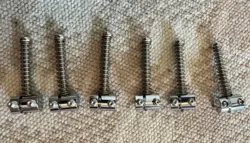SET OF 6 VINTAGE ROUND BRIDGE SADDLES (6) FOR FENDER TELE TELECASTER - CHROME