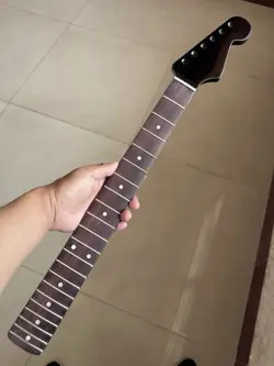 21FRETS BLACK COLOR GLOSS FINISH ROSEWOOD MAPLE ELECTRIC GUITAR NECK FOR FENDER