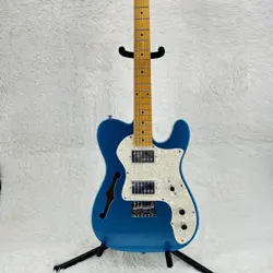 CUSTOM TL BLUE F-HOLE ELECTRIC GUITAR SOLID BODY CHROME HARDWARE WHITE FENDER