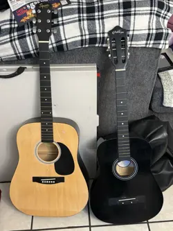 2 ACOUSTIC GUITARS (FENDER SQUIER ACOUSTIC AND ASHTHORPE ACOUSTIC)