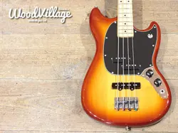 ELECTRIC BASS GUITAR FENDER PLAYER MUSTANG PJ SIENNA SUNBURST MEXICO & SOFT CASE