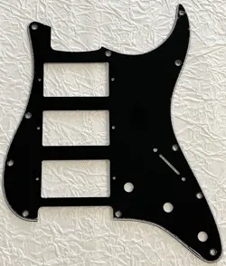 NEW GREAT-FOR FENDER US HHH STRATOCASTER GUITAR PICKGUARD SCRATCH 3 PLY BLACK