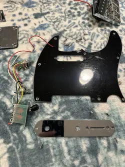 COMPLETE FENDER TELECASTER HARDWARE . PICK UPS, TUNERS, PICK GUARD