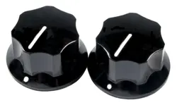 GENUINE FENDER PURE VINTAGE 1965 JAGUAR® SKIRTED KNOBS, (2), BLACK, 0019455049