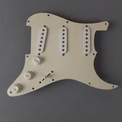 2000 STARCASTER BY FENDER STRATOCASTER LOADED 3 PLY PICKGUARD SSS AGED WHITE