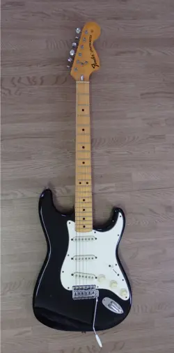 FENDER 1975 STRATOCASTER BLACK MADE IN USA VINTAGE SOLID ELECTRIC GUITAR MOD