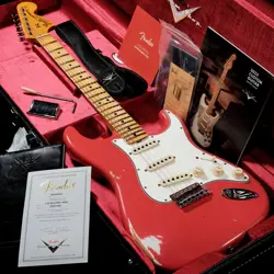 FENDER CUSTOM SHOP LIMITED EDITION 1969 STRATOCASTER HEAVY RELIC AGED FIESTA RED