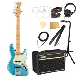 ELECTRIC BASS INTRODUCTORY SET FENDER 5-STRING PLAYER PLUS JAZZ V OSPK VOX AMPLI