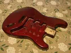 VINTAGE 1999 MIM FENDER STANDARD STRATOCASTER GUITAR BODY IN CANDY COLA? NICE!