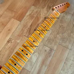 ROASTED FLAME MAPLE STAINLESS TELE NECK NITRO FITS TELECASTER FENDER TM22BU