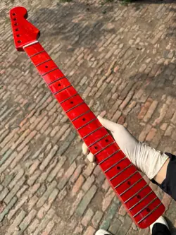 STAINLESS STEEL FRET  21FRETS FENDER START RED FLAME MAPLE ELECTRIC GUITAR NECK
