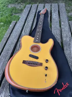 FENDER ACOUSTASONIC TELECASTER ACOUSTIC/ELECTRIC BUTTERSCOTCH BLONDE W/ GIG BAG