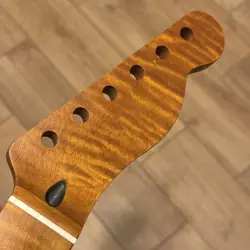 5A 22 FRETS TIGER ROASTED FLAME MAPLE TELE GUITAR NECK FOR DIY TELECASTER FENDER