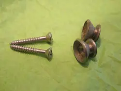 VINTAGE 1966 FENDER NICKEL STRAP BUTTONS +SCREWS FOR TELECASTER STRATOCASTER USA