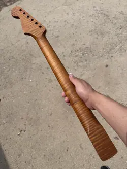 BONE NUT 22FRETS ROASTED FLAME MAPLE ELECTRIC GUITAR NECK FENDER MATTE FINISH