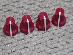 (4)  VINTAGE FENDER RED KNOB 80S/90S GUITAR AMPLIFIER AMP KNOBS HARD TO FIND