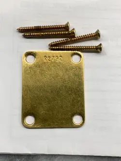 1960 FENDER STRATOCASTER CUSTOM SHOP HEAVY RELIC NECK PLATE, GOLD