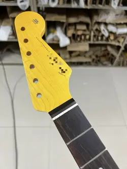 21FRETS YELLOW SATIN FINISH ELECTRIC GUITAR NECK FOR FENDER START BODY ROSEWOOD