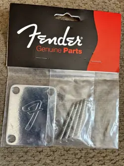FENDER 4-BOLT '70S VINTAGE-STYLE F LOGO NECK PLATE NEW