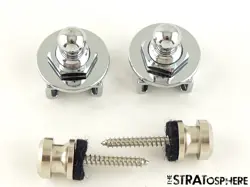 2 FENDER LOCKING STRAP LOCKS & KNOBS -- STRAT USA, ULTRA II STRATOCASTER!