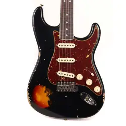FENDER CUSTOM SHOP 1967 STRATOCASTER RELIC AGED BLACK OVER 3-TONE SUNBURST