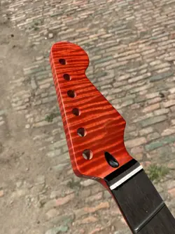 AAAA ROSEWOOD 22FRETS FENDER STRAT RED GLOSS FLAME MAPLE ELECTRIC GUITAR NECK