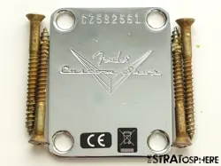USA FENDER CUSTOM SHOP 62 STRAT RELIC NECK PLATE STRATOCASTER SERIAL # .