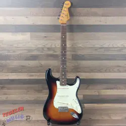 USED-FENDER VINTERA 60'S STRATOCASTER ELECTRIC GUITAR, SUNBURST FINISH, W/BAG