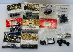 GENUINE FENDER AMPLIFIER PARTS - LOT OF OVER 100 PIECES OF POTS, JACKS, KNOBS.