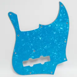 JB BASS PICKGUARD FOR FENDER JAZZ BASS 10 HOLE PVC CELLULOID GUARD BLUE PEARL