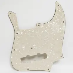 JB BASS PICKGUARD FOR FENDER JAZZ BASS 10 HOLE PVC CELLULOID GUARD PEARL WHITE