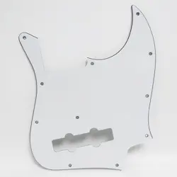 JB BASS PICKGUARD FOR FENDER JAZZ BASS 10 HOLE PVC CELLULOID GUARD WHITE