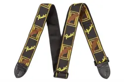 NEW FENDER 2” MONOGRAMMED STRAP - BLACK/YELLOW