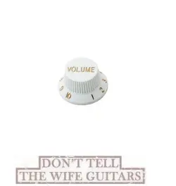 1-EMG WHITE VOLUME KNOB PLASTIC FENDER-STYLE FOR 6MM SPLIT SHAFT POTENTIOMETERS