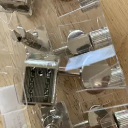 KLUSON VINTAGE 6 IN LINE TUNERS FOR FENDER STRAT TELE NICKEL