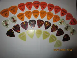 ASSORTED LOT OF 37 GUITAR PICKS - GRETSCH, FENDER, CLAYTON, & COOL #5102