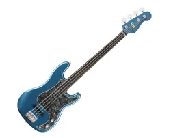 OPEN BOX FENDER TONY FRANKLIN FRETLESS PRECISION BASS - LAKE PLACID BLUE