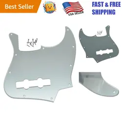 4 STRING J BASS STYLE SILVER MIRROR PICKGUARD - CUSTOM FIT FOR FENDER JAZZ BASS