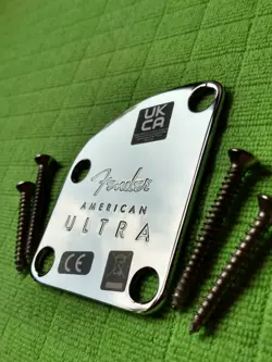 FENDER ~ AMERICAN ULTRA STRATOCASTER TELECASTER CHROME NECK PLATE CONTOURED USA
