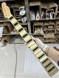 NATURAL COLOR 22FRES MAPLE BLACK BLOCK INLA FENDER TELE ELECTRIC GUITAR NECK