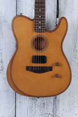 FENDER ACOUSTASONIC STANDARD TELECASTER ACOUSTIC ELECTRIC GUITAR AGED NATURAL