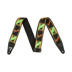 NEW FENDER NEON MONOGRAMMED STRAP - GREEN/ORANGE
