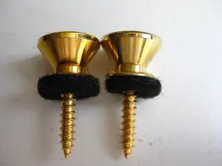 VINTAGE 90'S FENDER STRAT DELUXE GUITAR GOLD STRAP BUTTONS FOR PROJECT UPGRADE