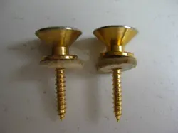 VINTAGE 80'S FENDER STRATOCASTER GUITAR GOLD STRAP BUTTONS FOR PROJECT UPGRADE