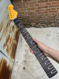 ROSEWOOD 22FRET FENDER STRAT MATTE YELLOW MAPLE ELECTRIC GUITAR NECK BONE NUT